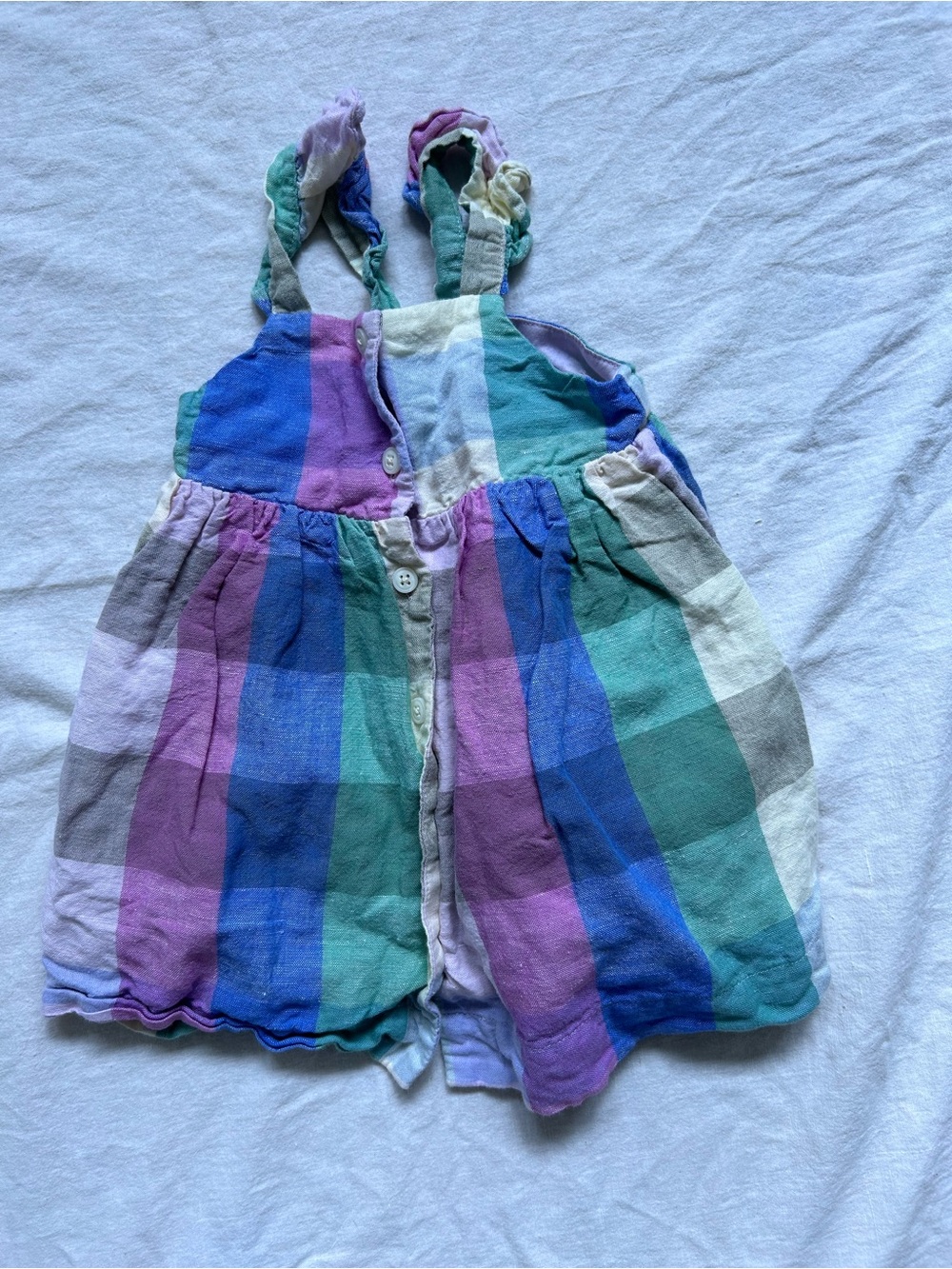 GAP Multicolor Plaid Cotton Sundress - Blue, Purple, Teal, Cream